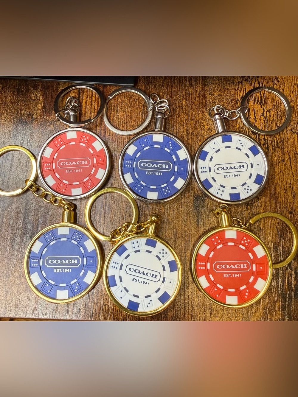 Poker Chip Keychain with Coach poker chips
